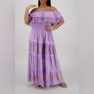 NWT ANANTA India Boutique Boho Smocked Boho Dress Size L/XL